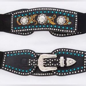 Black & Silver Western Concho Statement Belt
